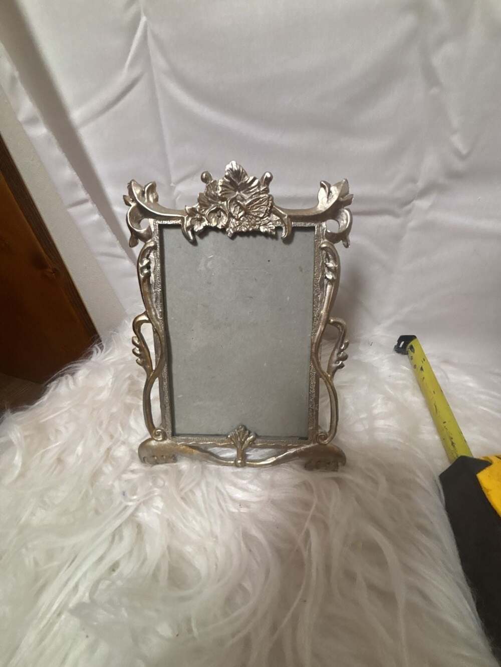 Vintage Art Nouveau Style Ornate Silver Tone Metal Picture Frame